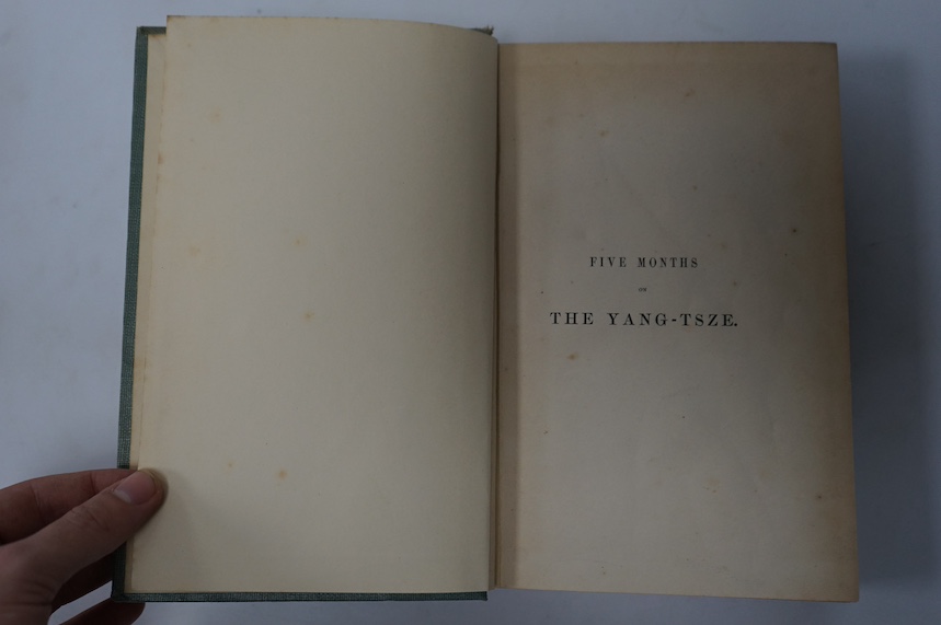 Blakiston, Thomas, W. - Five Months on The Yang-Tsze, London 1862, green cloth with leather title